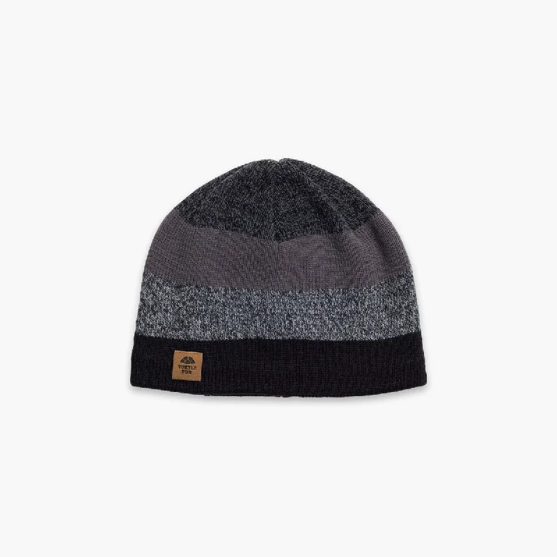 Camping hiking trail mist-Ocean Ragg Wool BTV Beanie - Black Heather