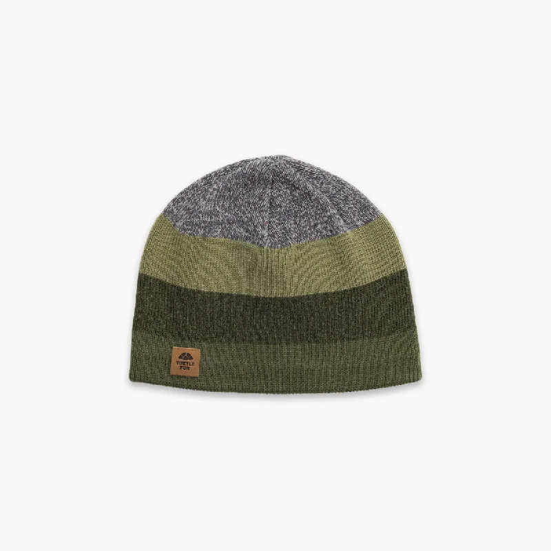 Camping hiking outdoor shine-Ocean Ragg Wool BTV Beanie - Dark Green