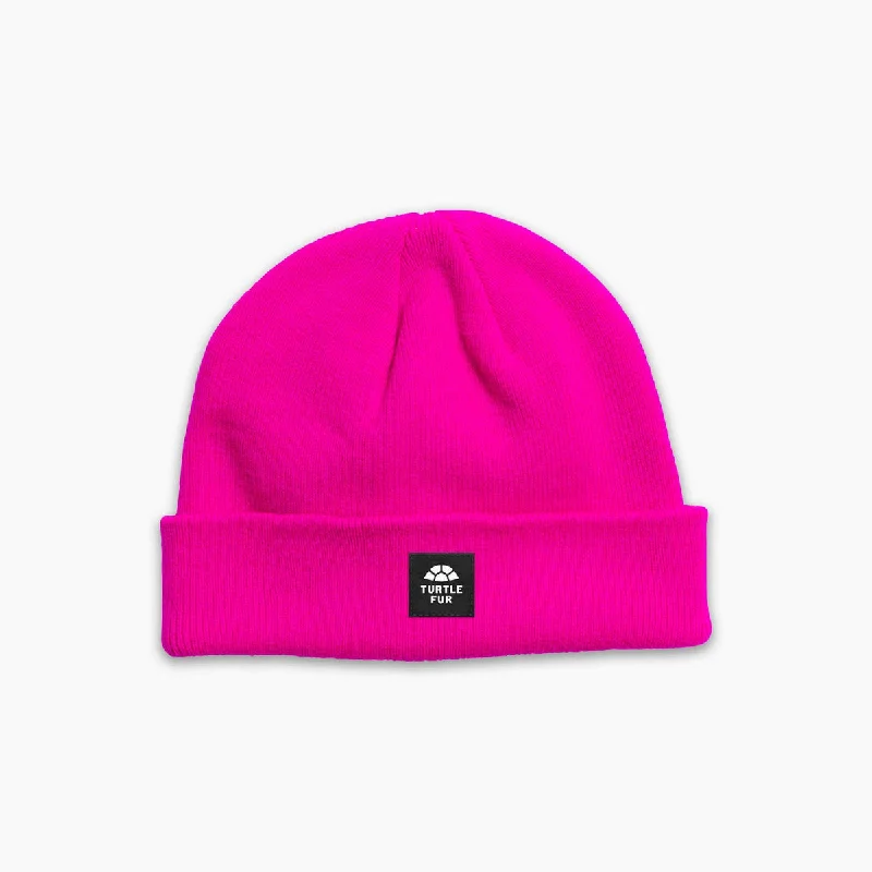 Camping hiking gear creators-Pathfinder Knit Cuff Beanie - Hot Hot Pink