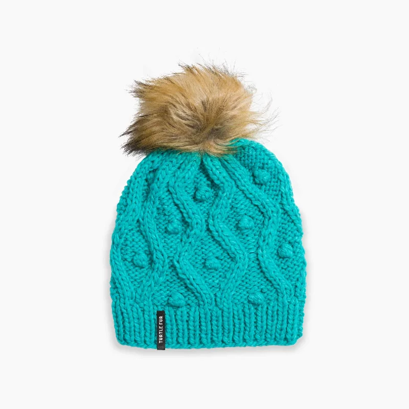 Camping hiking trail blend-Piper Pom Beanie - Turquoise