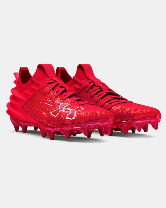 Camping hiking gear charm-Men's UA Blur 2 MC Suede Football Cleat - Red/Beta